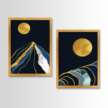 2 Parçalı Beyaz Çerçeveli Tablo 55cm x 75cm