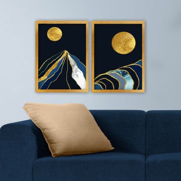 2 Parçalı Beyaz Çerçeveli Tablo 35cm x 45cm