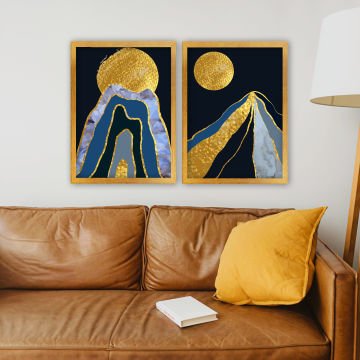 2 Parçalı Beyaz Çerçeveli Tablo 35cm x 45cm