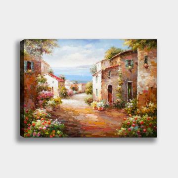 Taş Evler Manzara Kanvas Tablo 140cm x 200cm