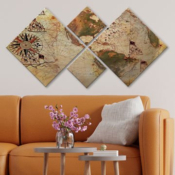 4 Parçalı Mdf Tablo 40cm x 40cm