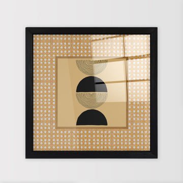 Siyah Çerçeveli Hasır Baskı Cam Tablolar 40cm x 40cm