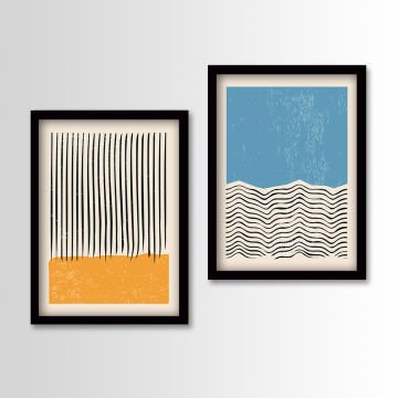 2 Parçalı Siyah Çerçeveli Tablo 35cm x 45cm