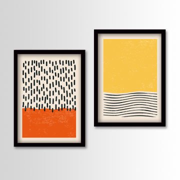 2 Parçalı Siyah Çerçeveli Tablo 35cm x 45cm