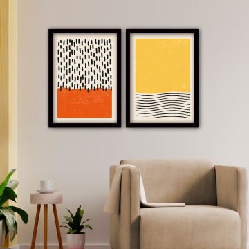 2 Parçalı Siyah Çerçeveli Tablo 35cm x 45cm