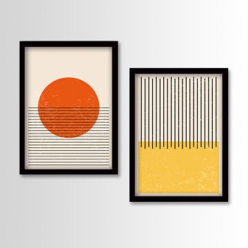 2 Parçalı Siyah Çerçeveli Tablo 35cm x 45cm