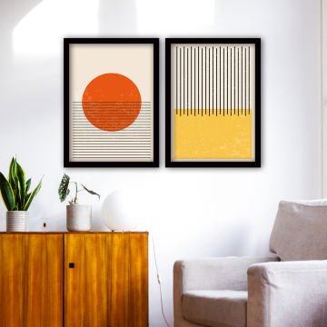 2 Parçalı Siyah Çerçeveli Tablo 35cm x 45cm