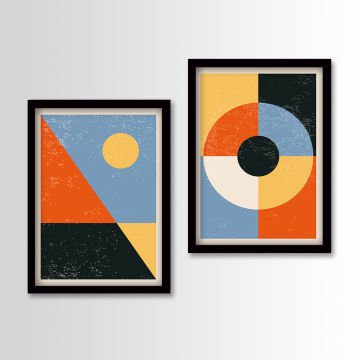 2 Parçalı Siyah Çerçeveli Tablo 35cm x 45cm