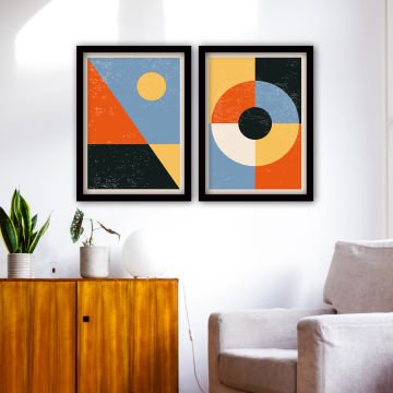 2 Parçalı Siyah Çerçeveli Tablo 35cm x 45cm