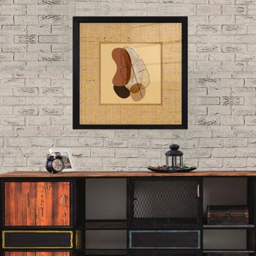 Siyah Çerçeveli Hasır Baskı Cam Tablolar 50cm x 50cm