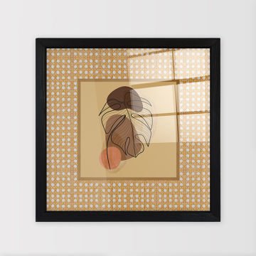 Siyah Çerçeveli Hasır Baskı Cam Tablolar 50cm x 50cm