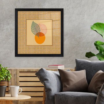 Siyah Çerçeveli Hasır Baskı Cam Tablolar 40cm x 40cm