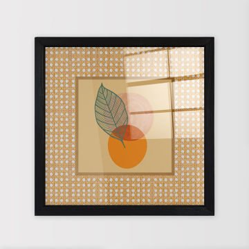 Siyah Çerçeveli Hasır Baskı Cam Tablolar 40cm x 40cm