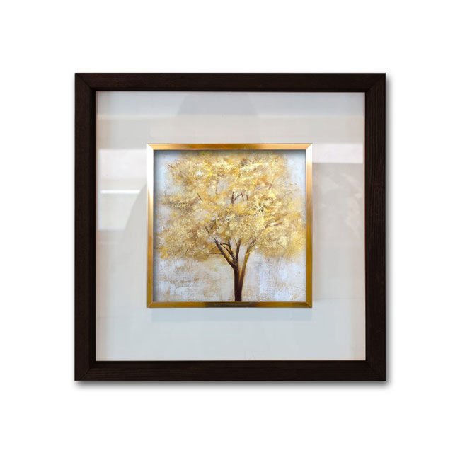 Siyah Çerçeveli Cam Paspartulu Tablo 42cm x 42cm