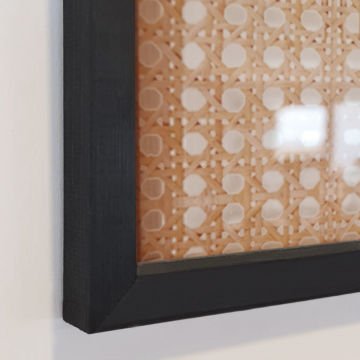 Siyah Çerçeveli Hasır Baskı Cam Tablolar 50cm x 50cm