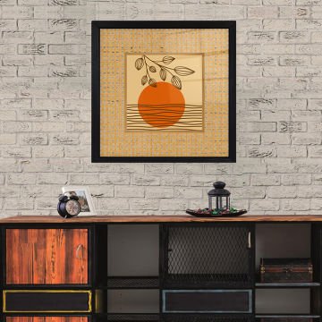 Siyah Çerçeveli Hasır Baskı Cam Tablolar 50cm x 50cm