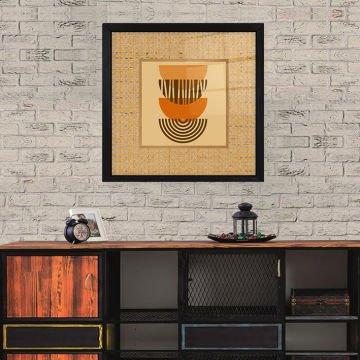 Siyah Çerçeveli Hasır Baskı Cam Tablolar 50cm x 50cm