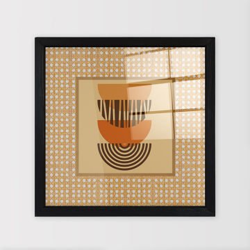 Siyah Çerçeveli Hasır Baskı Cam Tablolar 50cm x 50cm