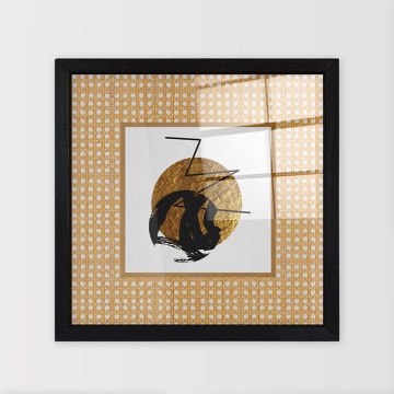Siyah Çerçeveli Hasır Baskı Cam Tablolar 40cm x 40cm