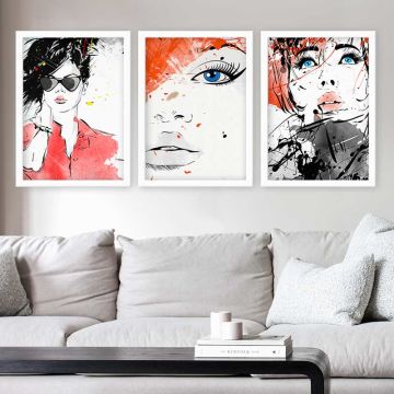 3 Parçalı Çerçeveli Tablo 55cm x 75cm
