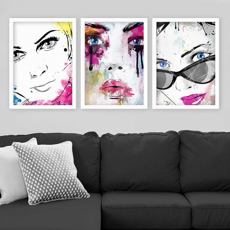 3 Parçalı Çerçeveli Tablo 35cm x 45cm