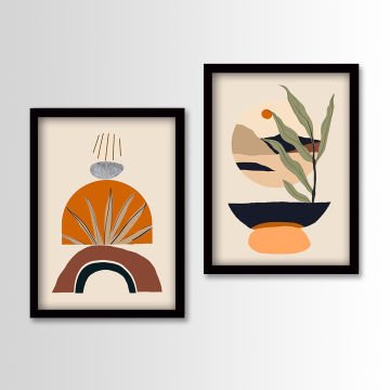 2 Parçalı Siyah Çerçeveli Tablo 35cm x 45cm