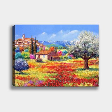 Çiçek Manzara Kanvas Tablo 50cm x 70cm
