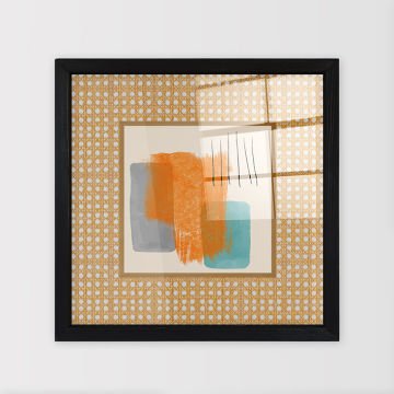 Siyah Çerçeveli Hasır Baskı Cam Tablolar 40cm x 40cm