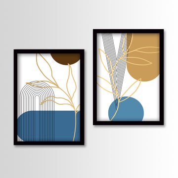 2 Parçalı Siyah Çerçeveli Tablo 55cm x 75cm