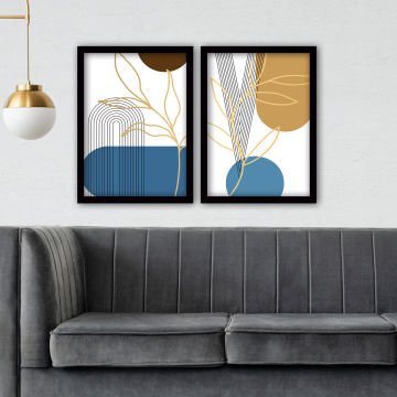 2 Parçalı Siyah Çerçeveli Tablo 55cm x 75cm