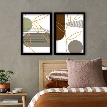 2 Parçalı Siyah Çerçeveli Tablo 35cm x 45cm