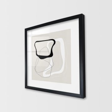 Çerçeveli Cam Soyut Tablo