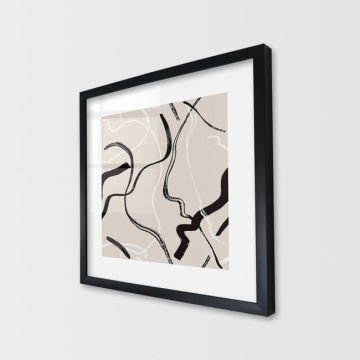 Çerçeveli Cam Soyut Tablo