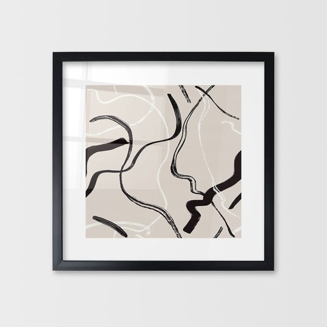 Çerçeveli Cam Soyut Tablo