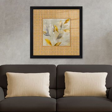 Siyah Çerçeveli Hasır Baskı Cam Tablolar 40cm x 40cm