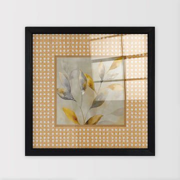 Siyah Çerçeveli Hasır Baskı Cam Tablolar 40cm x 40cm
