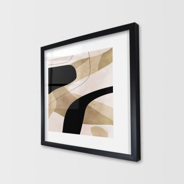 Çerçeveli Cam Soyut Tablo