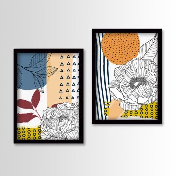 2 Parçalı Siyah Çerçeveli Tablo 55cm x 75cm