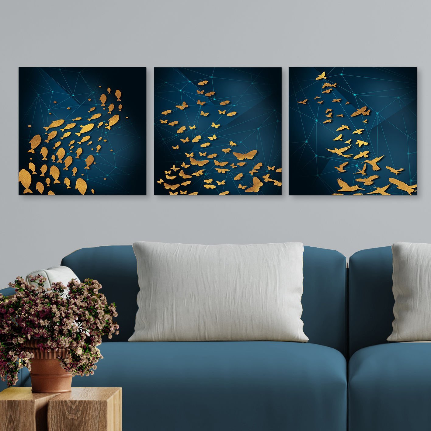 3 Parçalı Kanvas Tablo