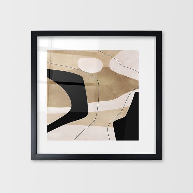 Çerçeveli Cam Soyut Tablo