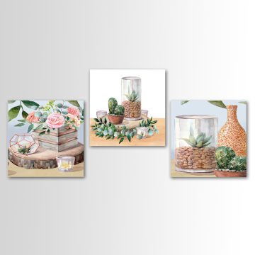 3 Parçalı Kanvas Tablo