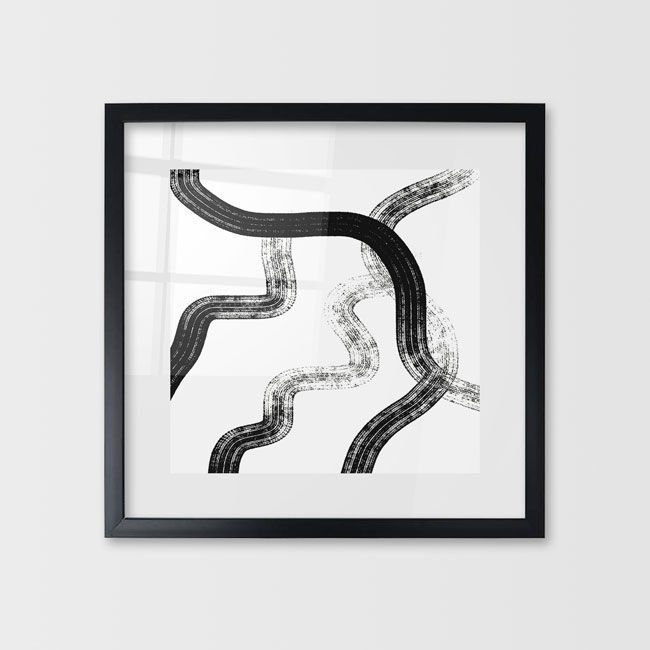 Çerçeveli Cam Soyut Tablo