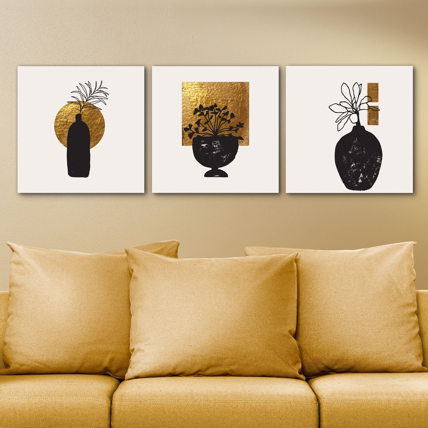 3 Parçalı Kanvas Tablo