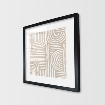 Çerçeveli Cam Soyut Tablo