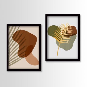 2 Parçalı Siyah Çerçeveli Tablo 35cm x 45cm