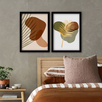2 Parçalı Siyah Çerçeveli Tablo 35cm x 45cm