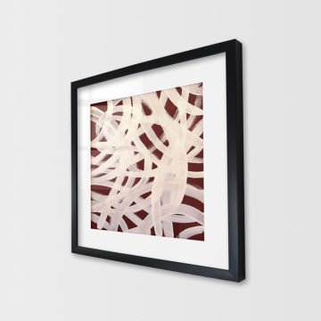 Çerçeveli Cam Soyut Tablo