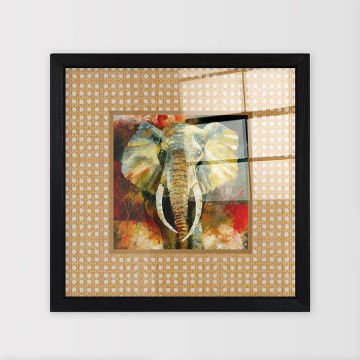 Siyah Çerçeveli Hasır Baskı Cam Tablolar 50cm x 50cm