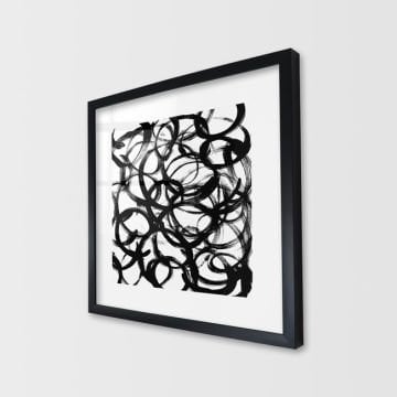 Çerçeveli Cam Soyut Tablo