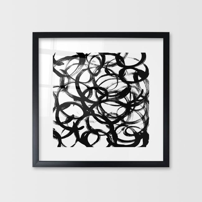 Çerçeveli Cam Soyut Tablo